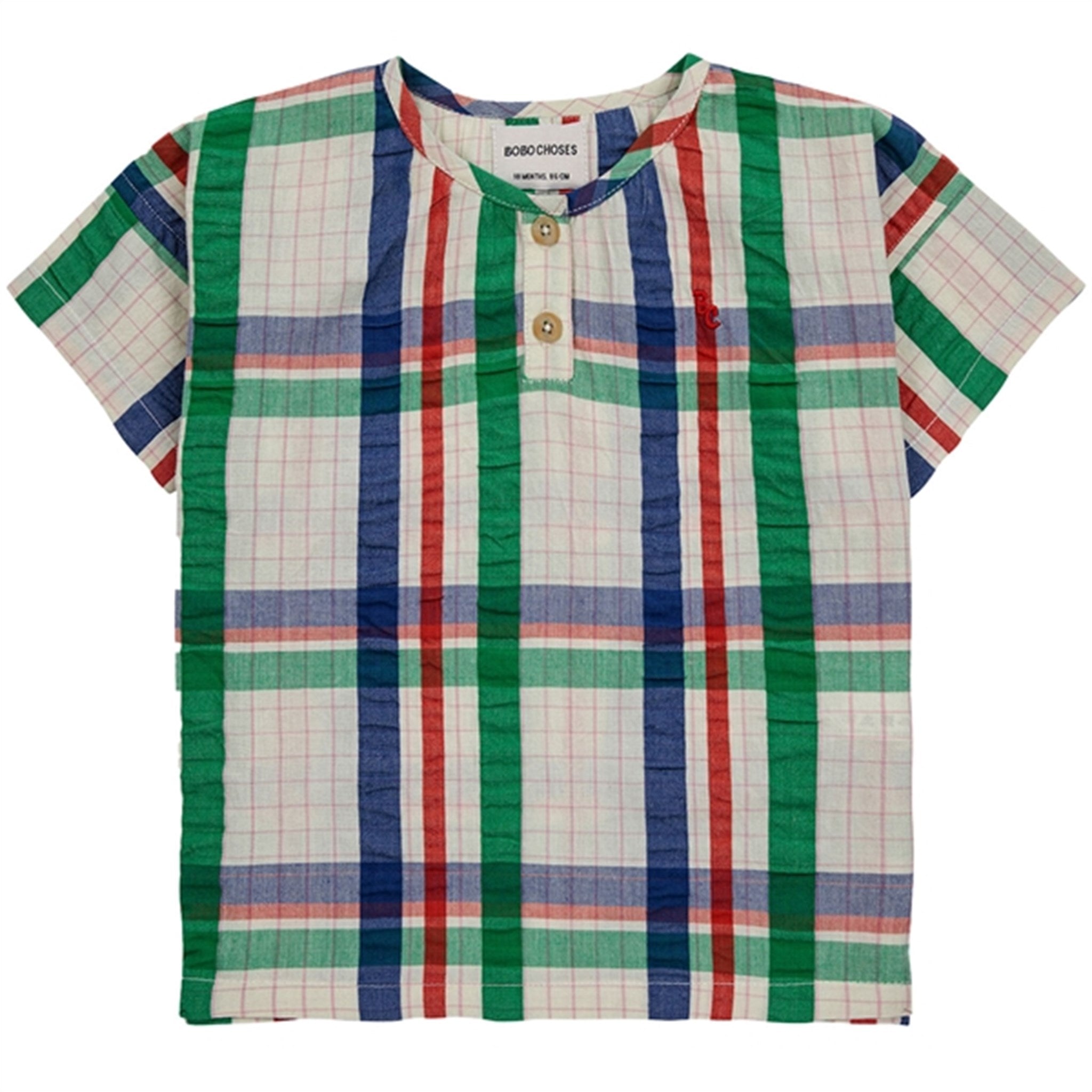 Bobo Choses Bebis Madras Checks Woven Shirt Short Sleeve Multicolor