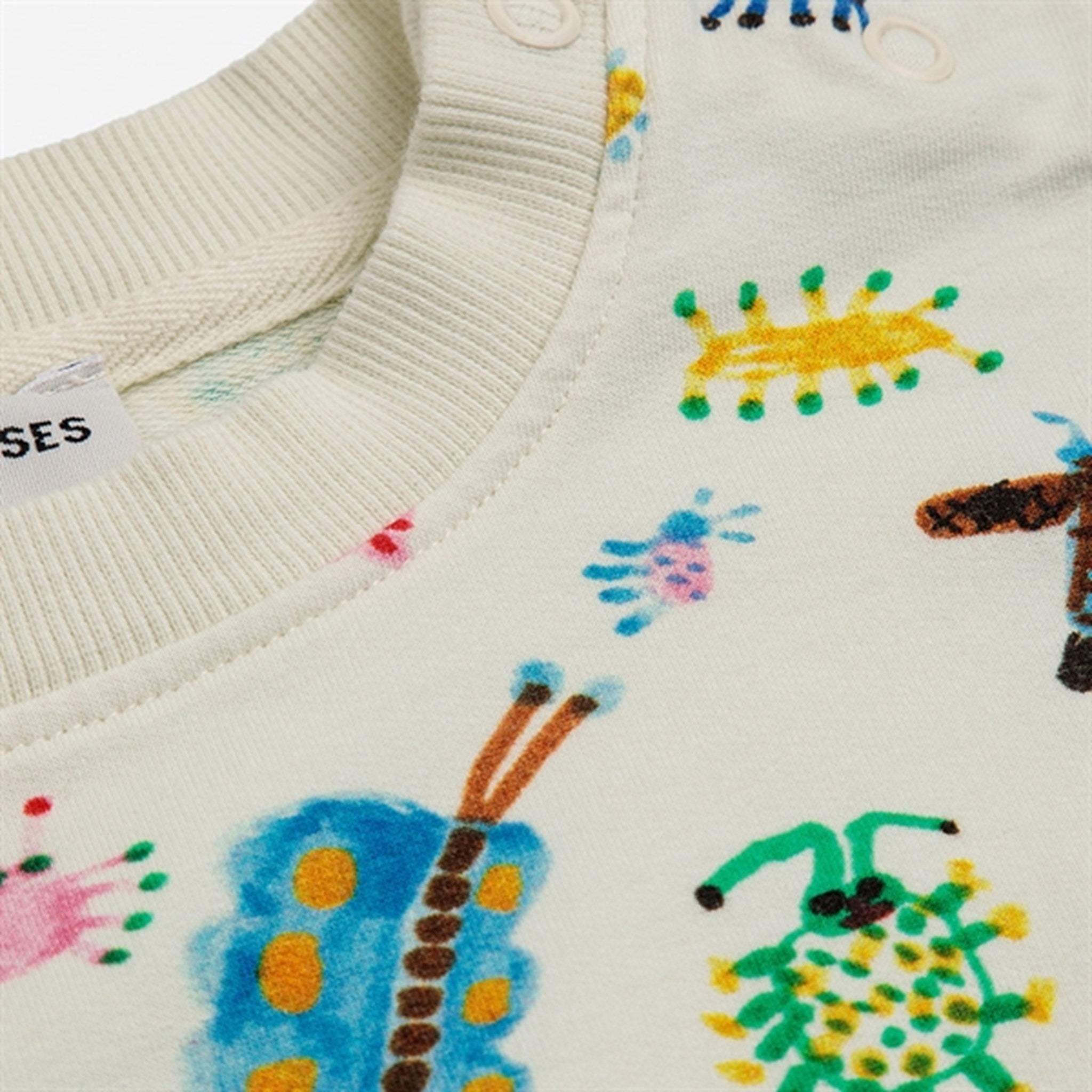 Bobo Choses Bebis Funny Insects All Över Sweatshirt Round Neck Offwhite 6