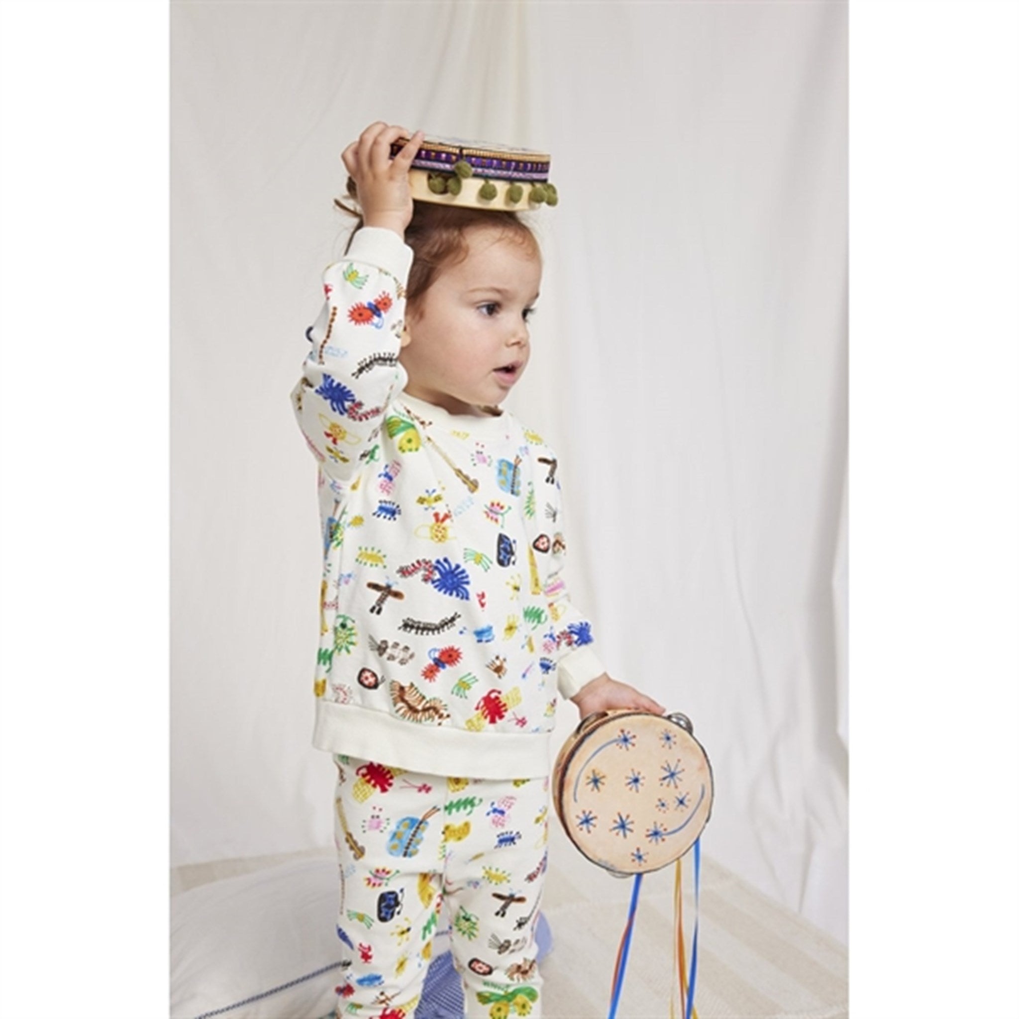 Bobo Choses Bebis Funny Insects All Över Sweatshirt Round Neck Offwhite 3