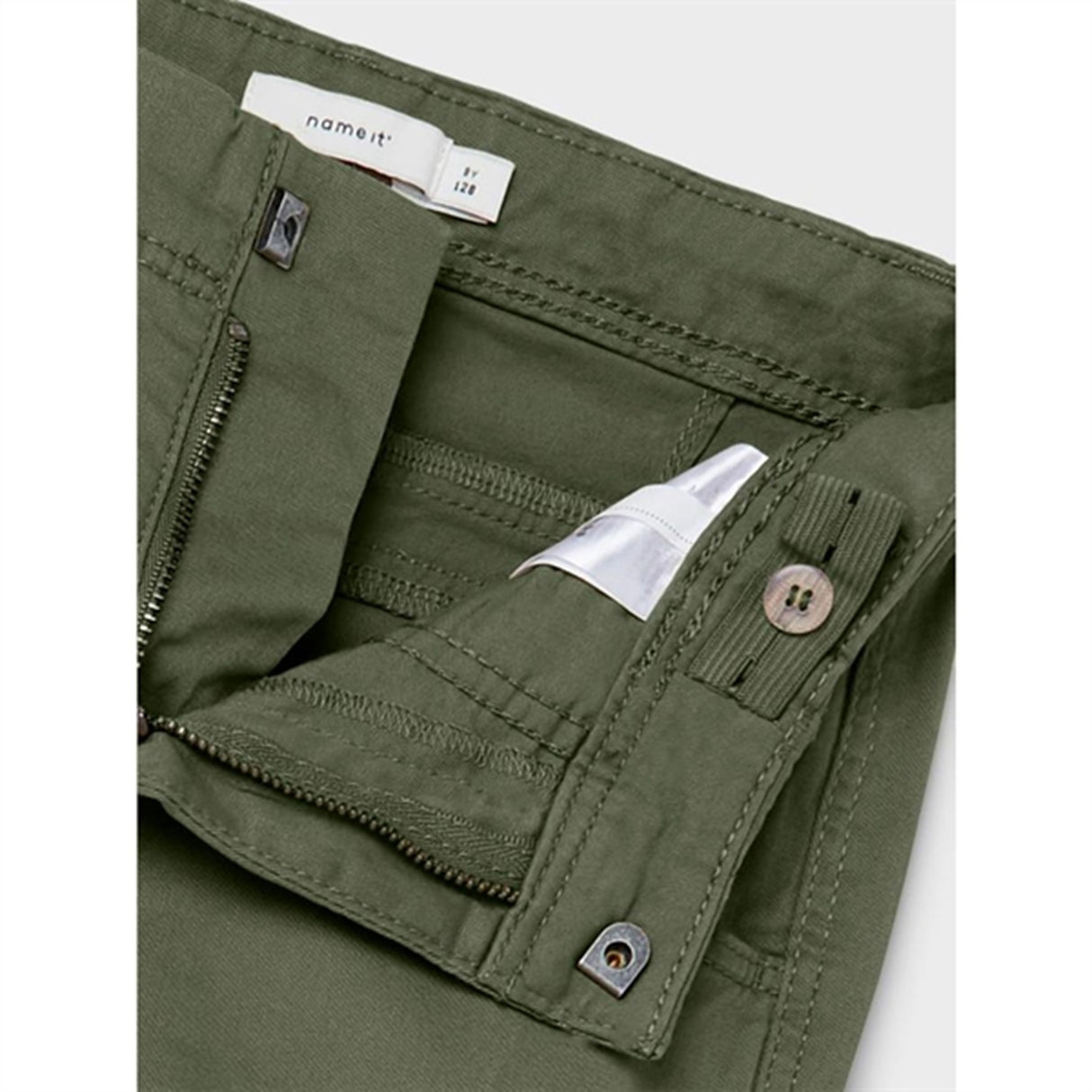 Name it Deep Lichen Green Ryan Cargo Twill Byxor Noos