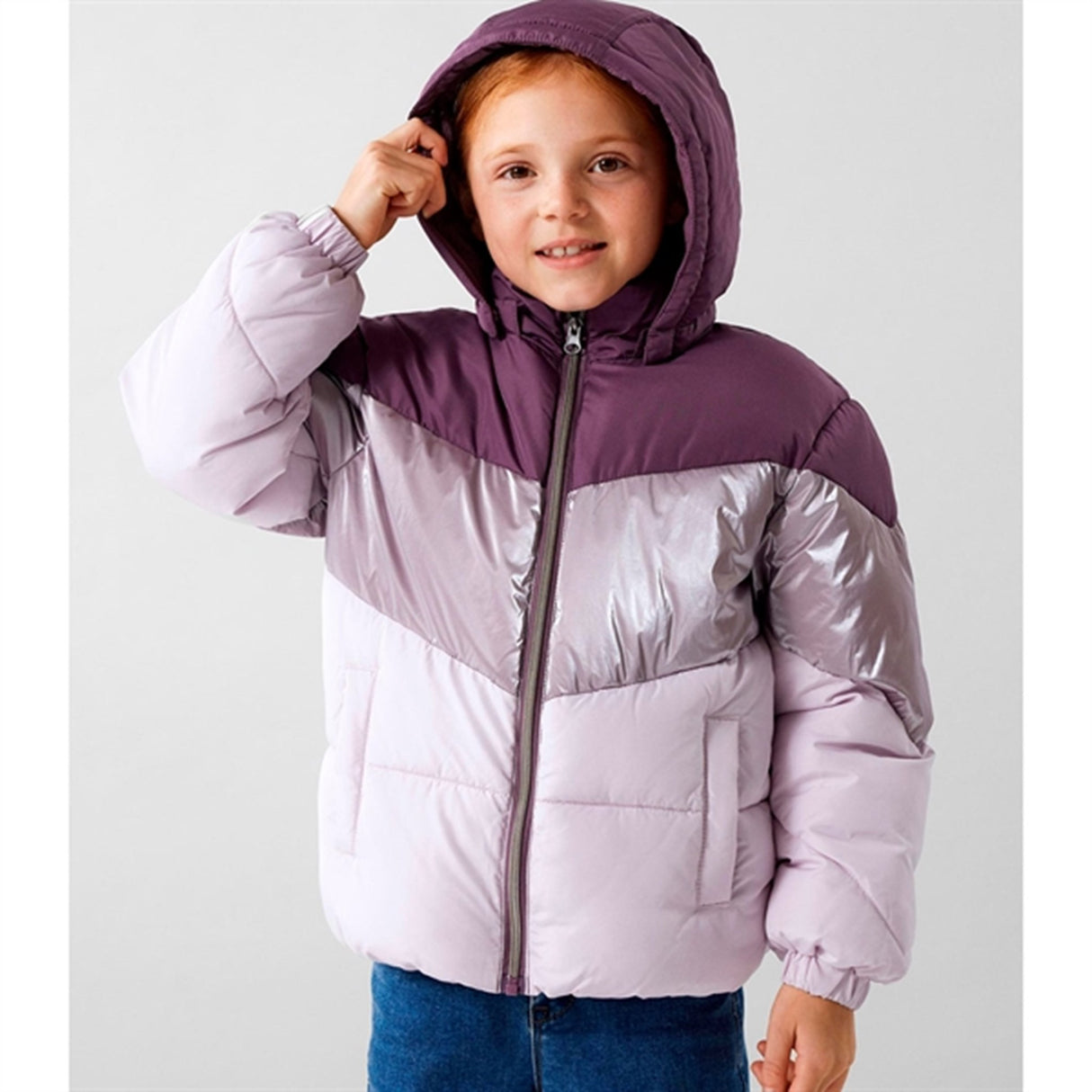 Name it Arctic Dusk Mille Puffer Jacka Block Foil Noos