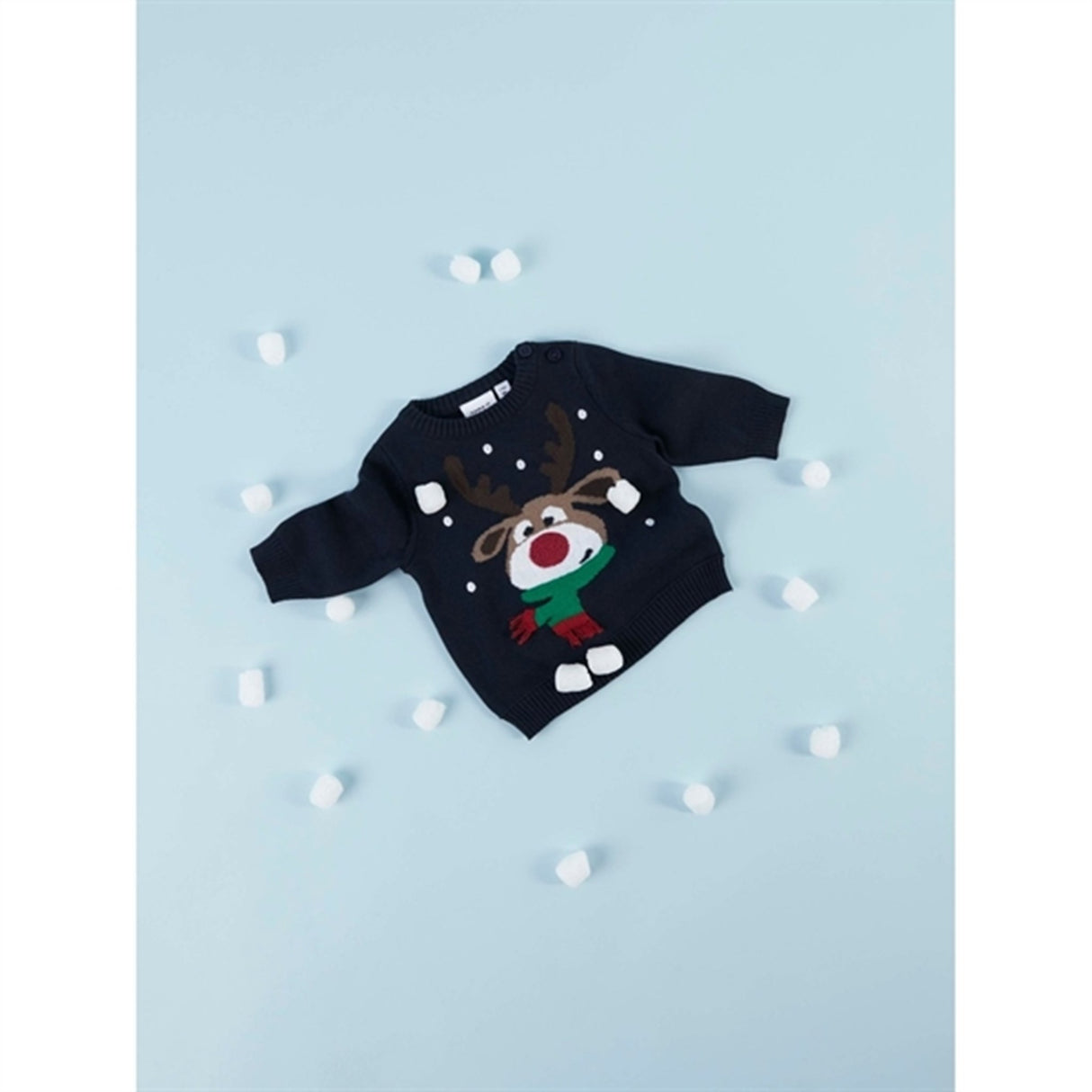 Name it Dark Sapphire Rodeer Stickad Tröja