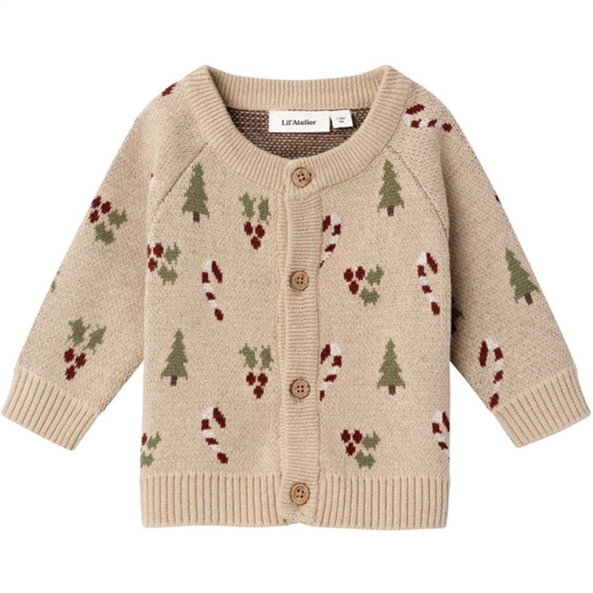 Lil'Atelier Warm Sand Melange Lamao Stickat Cardigan