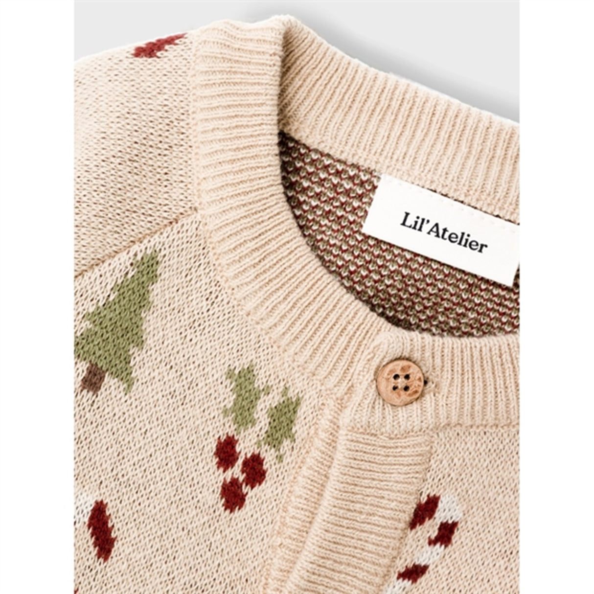 Lil'Atelier Warm Sand Melange Lamao Stickat Cardigan