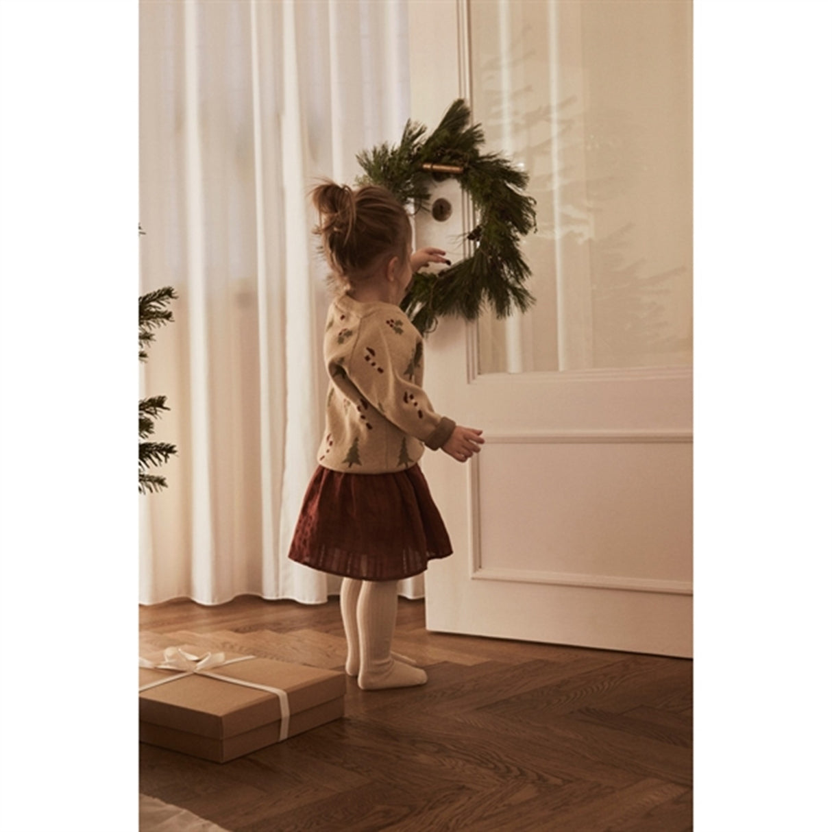 Lil'Atelier Warm Sand Melange Lamao Stickat Cardigan