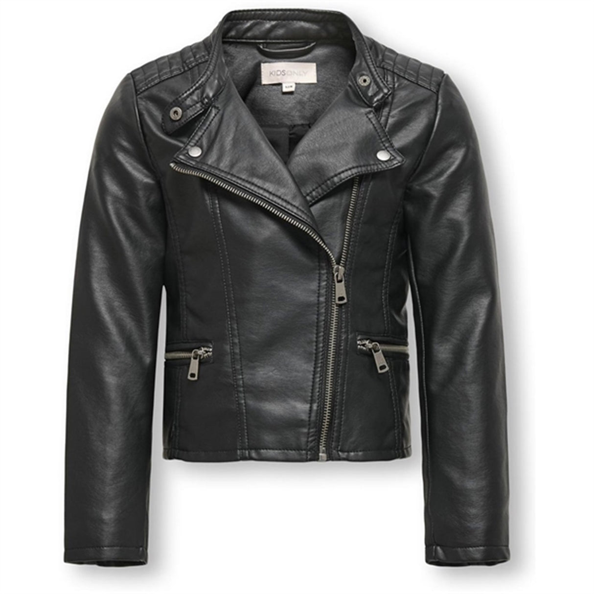 Kids ONLY Black Freya Faux Läder Biker Jacka Noos
