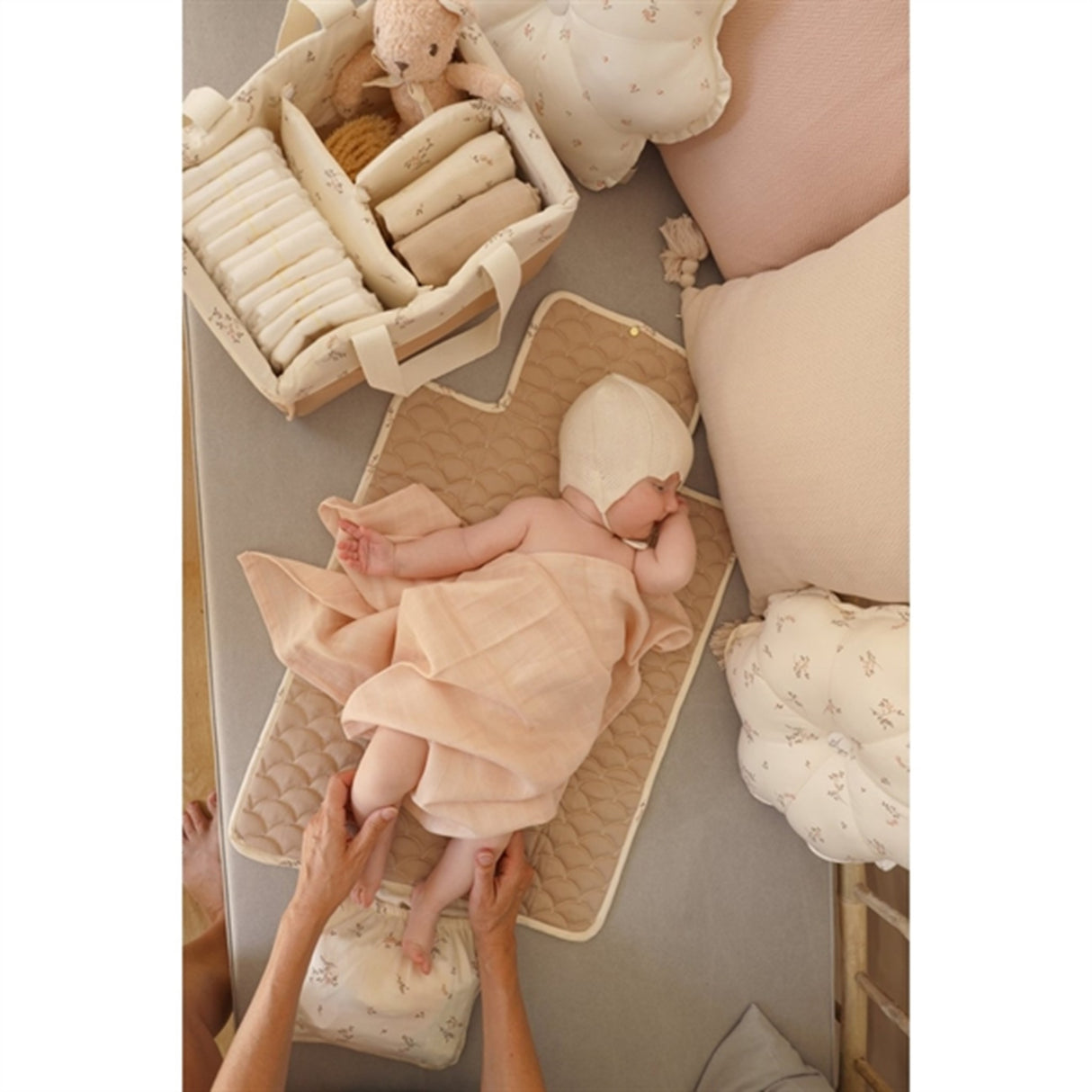 Cam Cam Copenhagen Quiltet Skötmatta Ashley, Latte