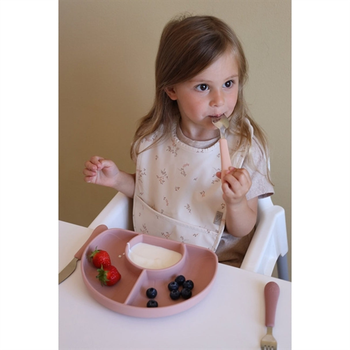 Cam Cam Copenhagen Flower Dividerat Tallrik Dusty Rose