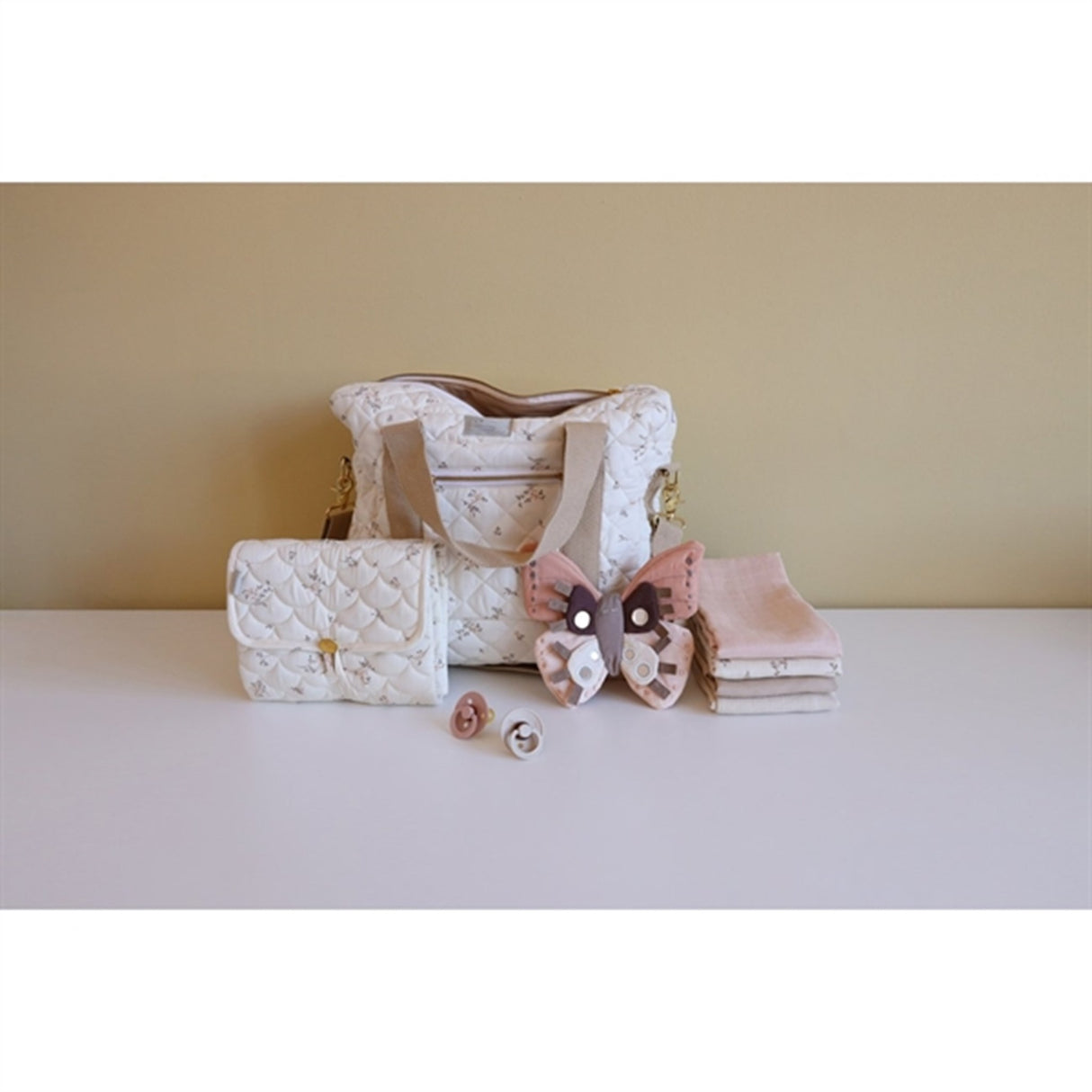 Cam Cam Copenhagen Quiltet Skötmatta Ashley, Latte