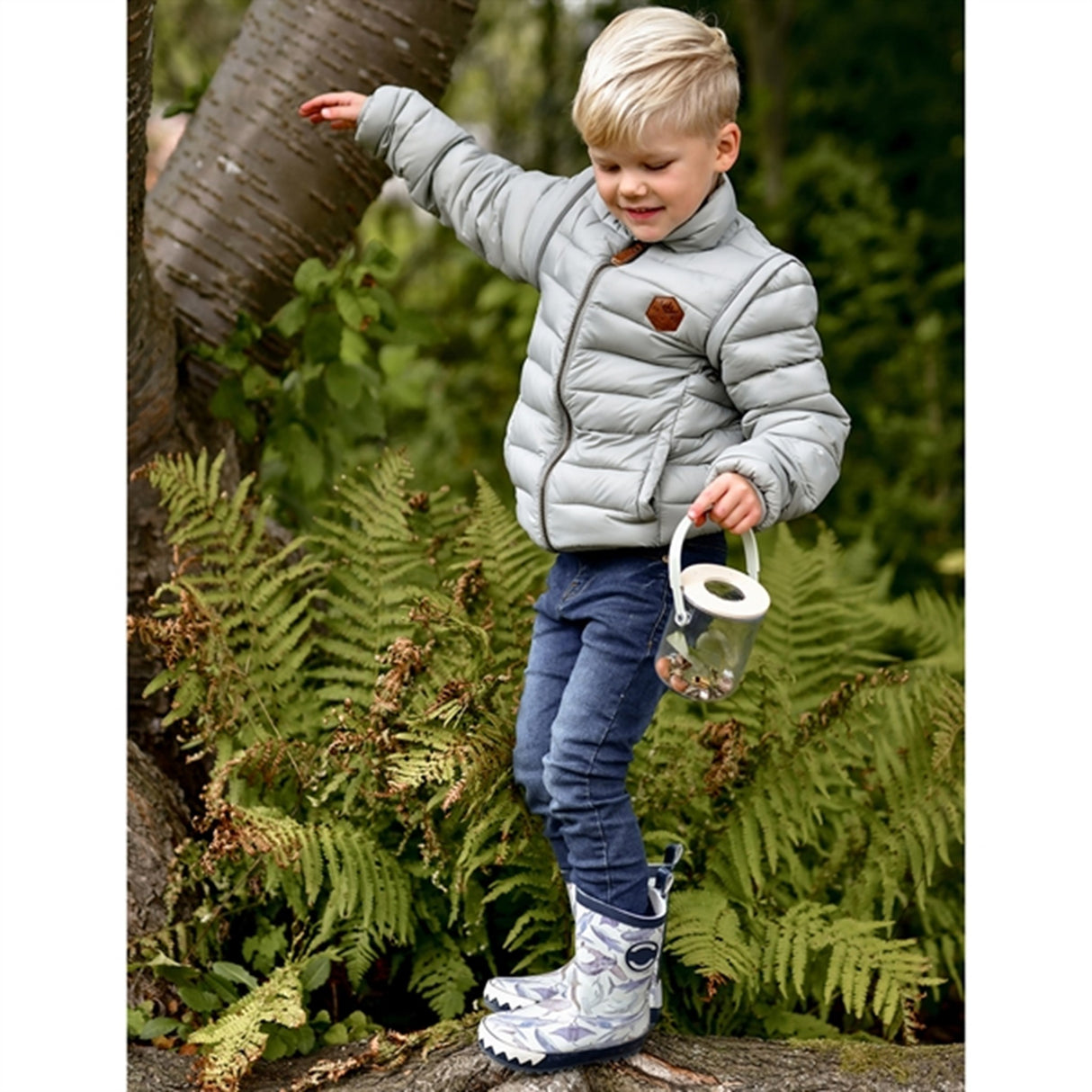 Mikk-Line Nylon puffer 2i1 Jacka Neutral Gray