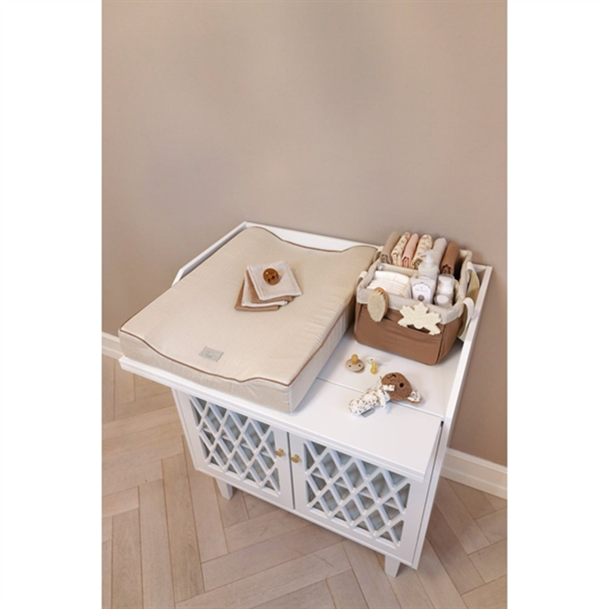 Cam Cam Copenhagen Skötbädd Classic Stripes Camel