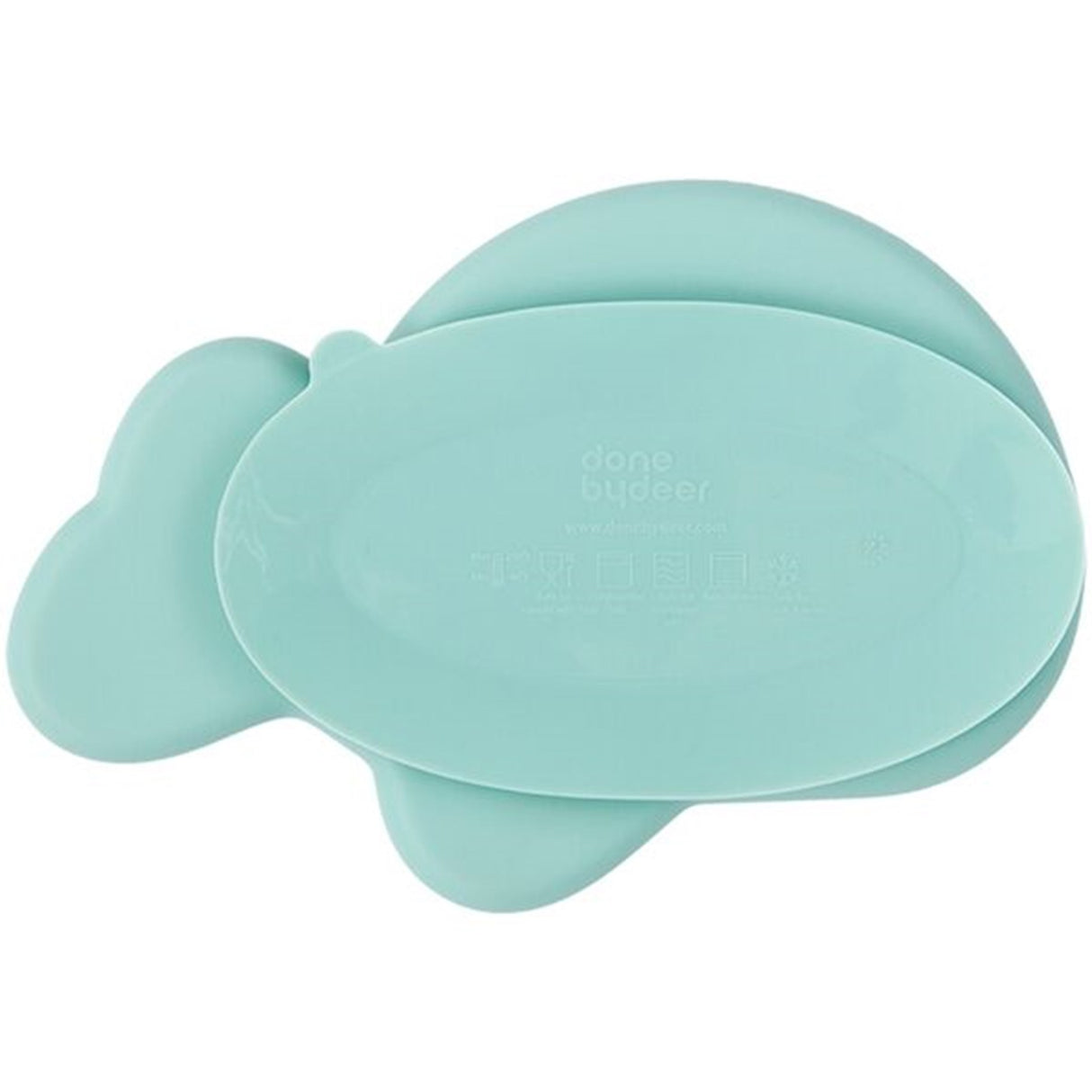 Done by Deer Silikon Stick & Stay Plate Wally Blue