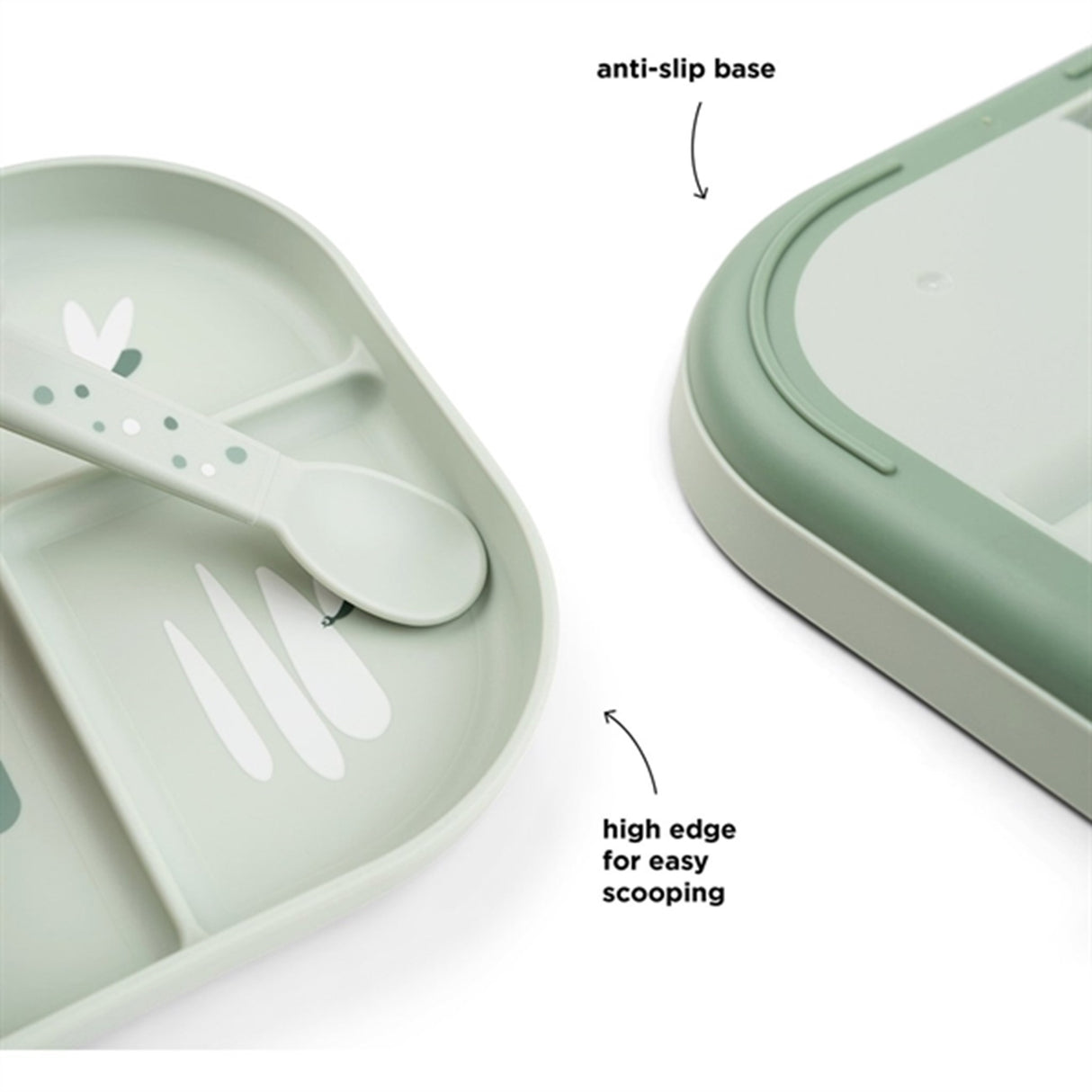 Done by Deer Foodie Inddelt Tallrik Croco Green