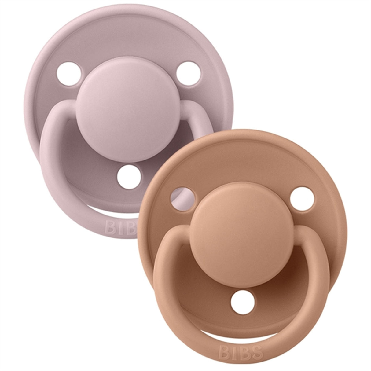 Bibs De Lux Silikon Nappar 2-pack Round Pink Plum.Peach