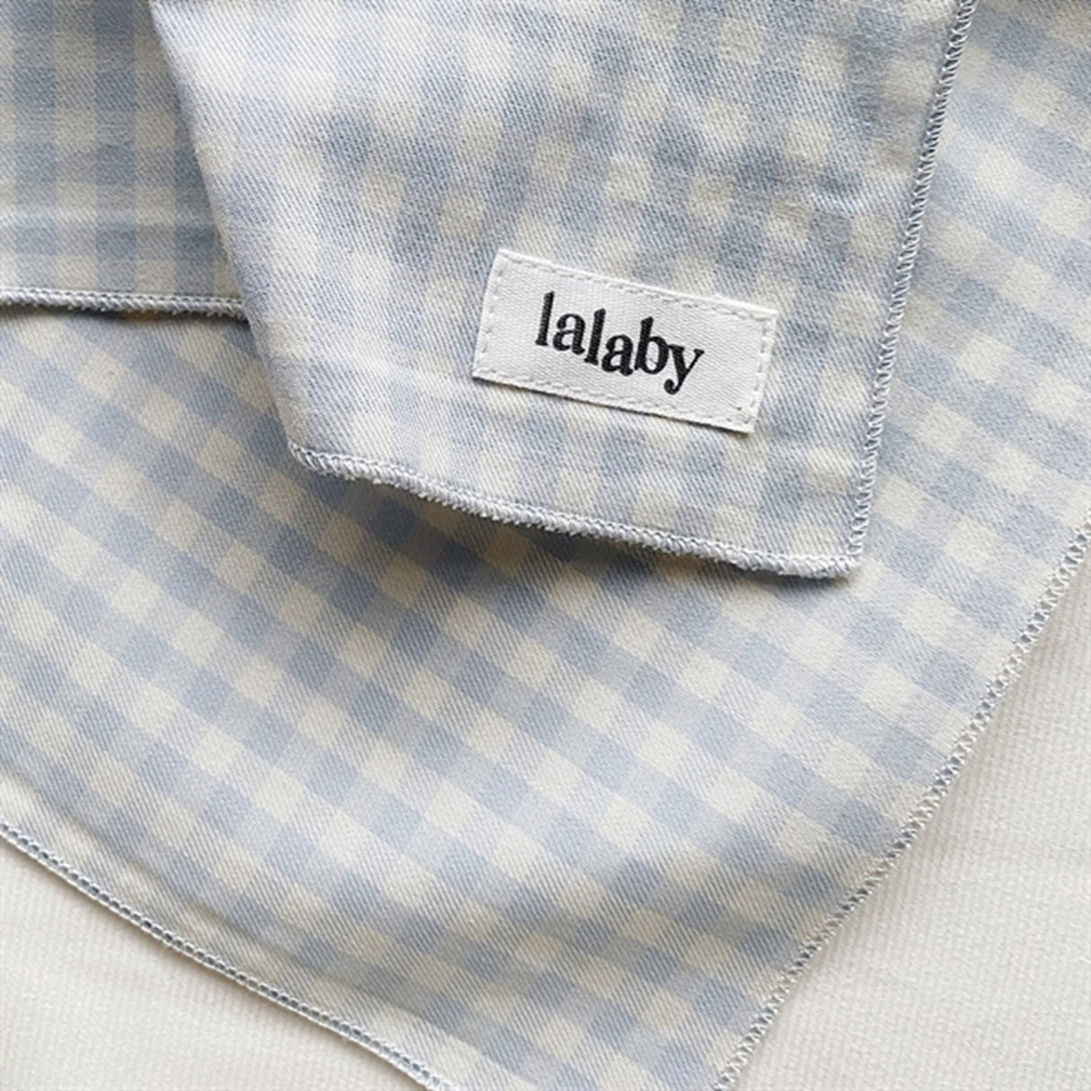 lalaby Blue Gingham Eddie Tørklæde