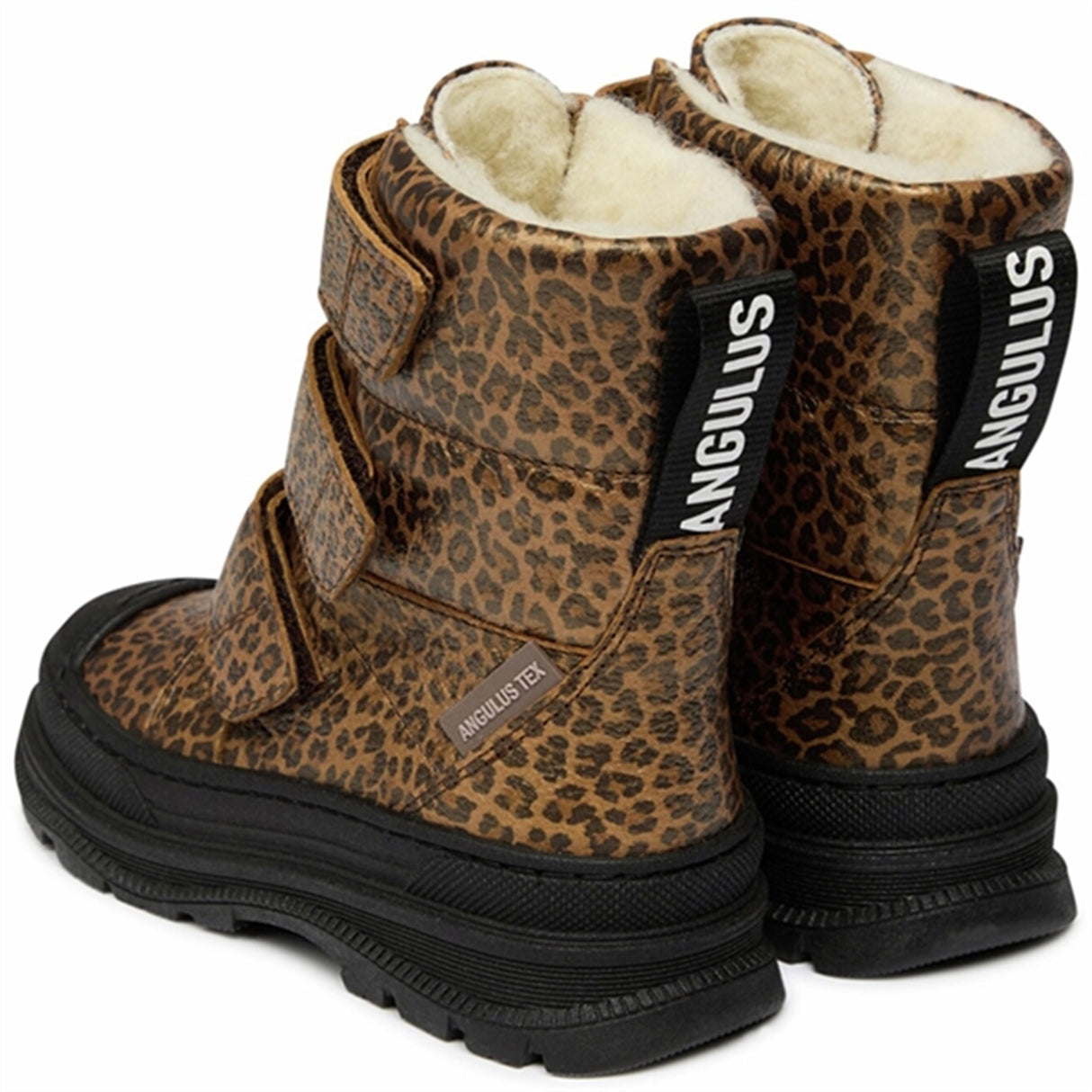 Angulus Tex-Støvle Med Kardborreband Og Uldfoer Brown Leo 2