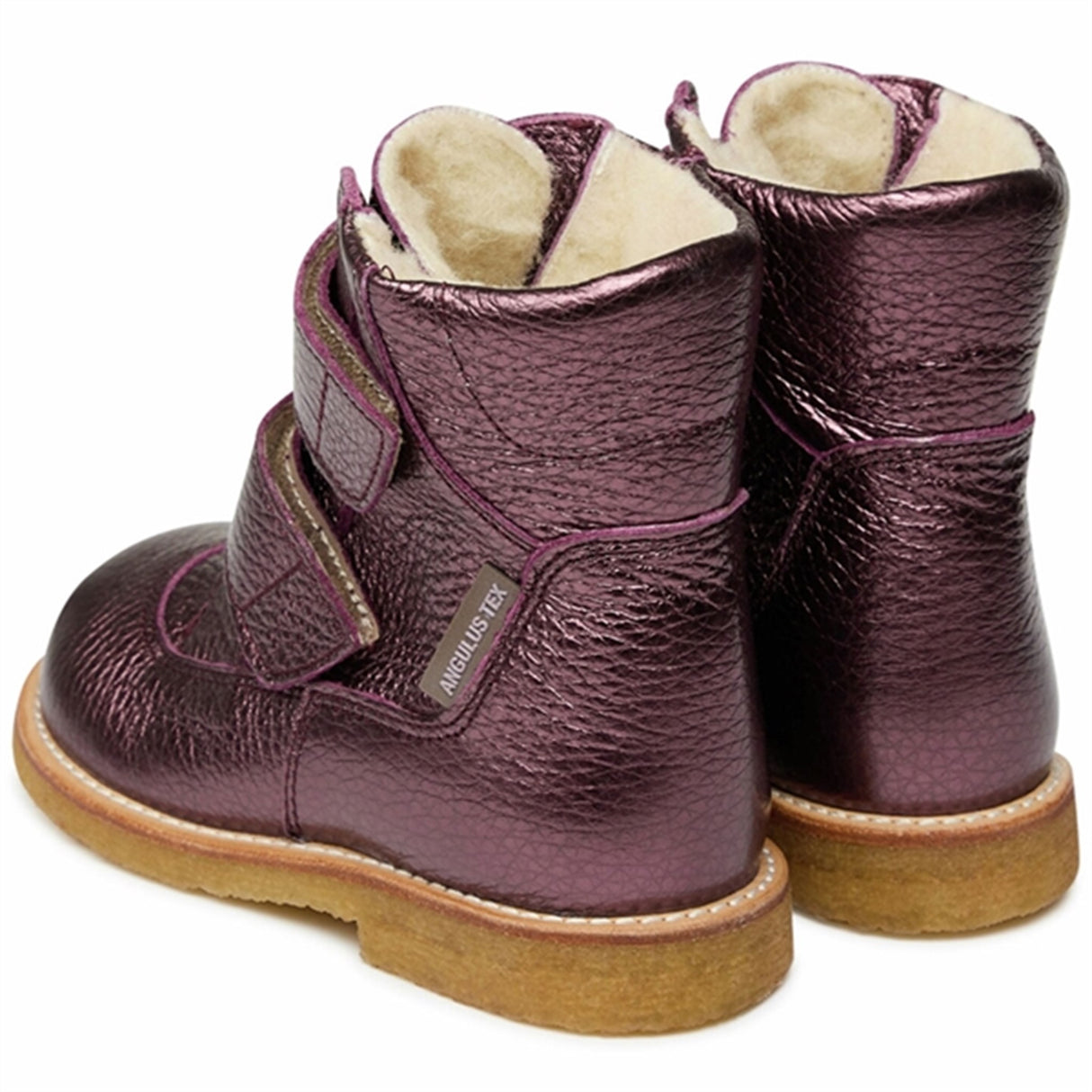 Angulus Tex-Støvle Med Kardborreband Lukning Plum Shine 3