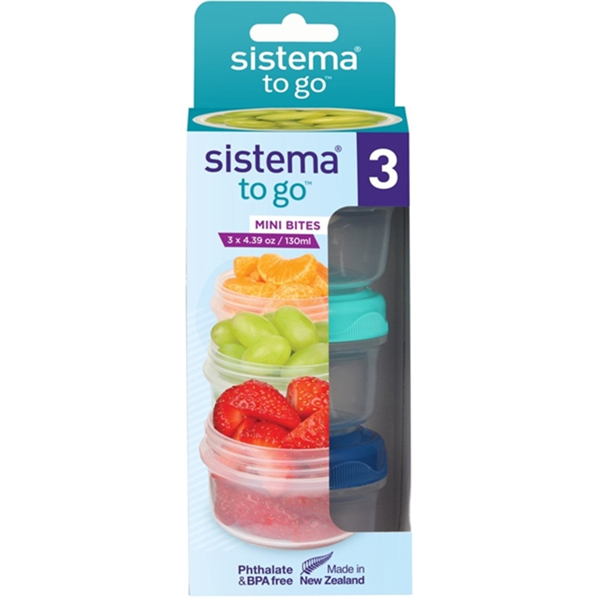 Sistema To Go Mini Bites Matförvaring 130 ml Mixed Pack 3-pak 9
