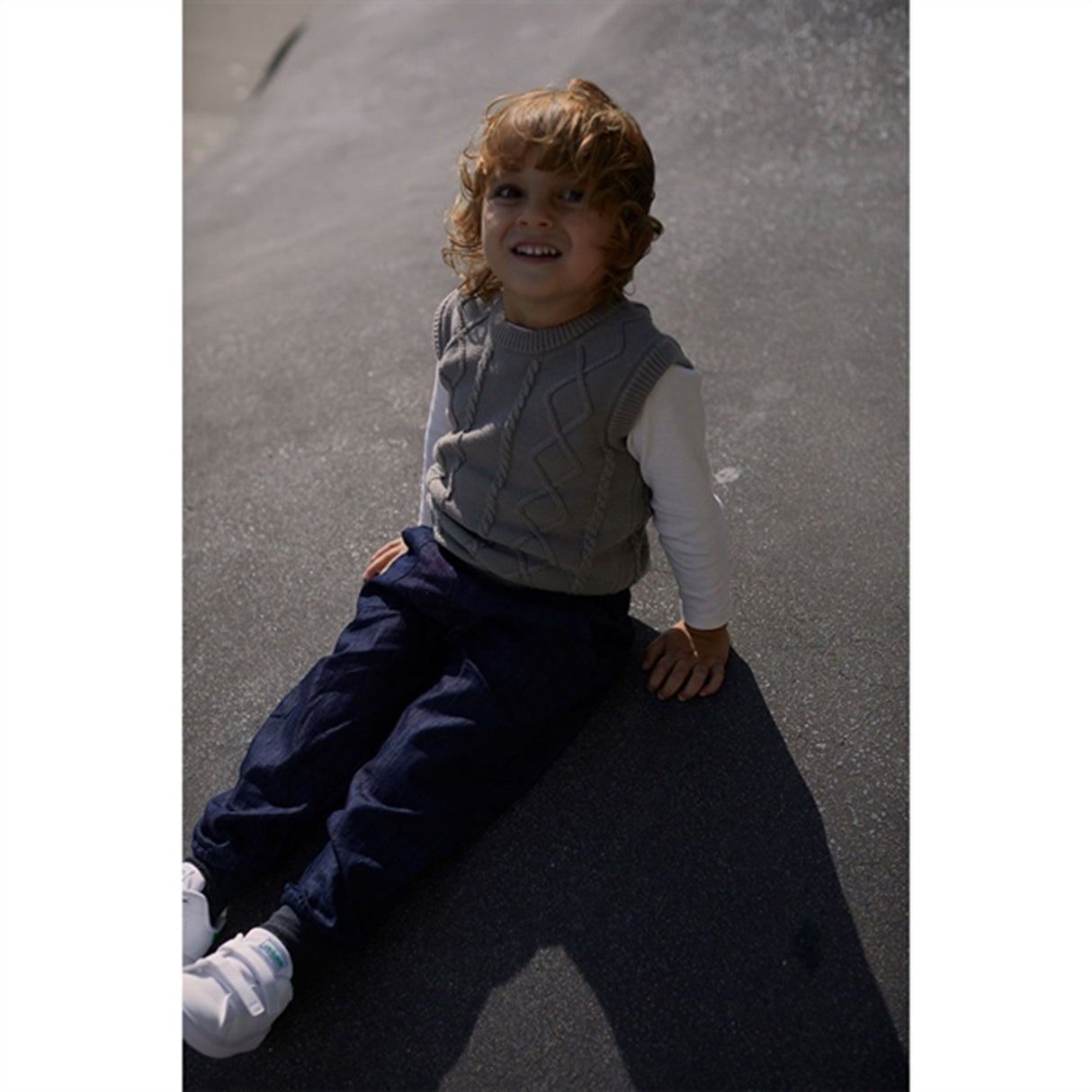 Copenhagen Colors Grey Stickad Cable Väst