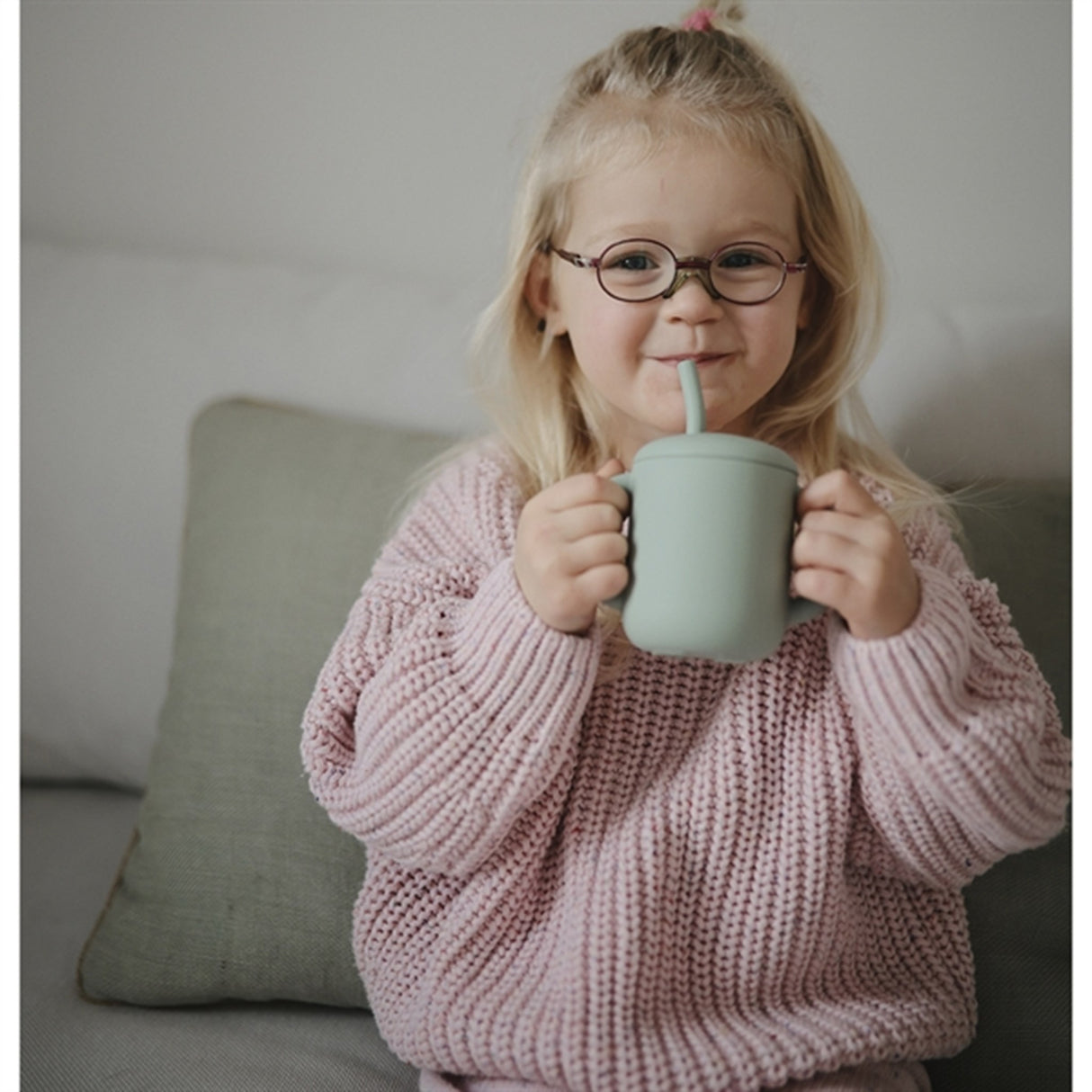 Mushie Silikone Drickskopp Cambridge Blue