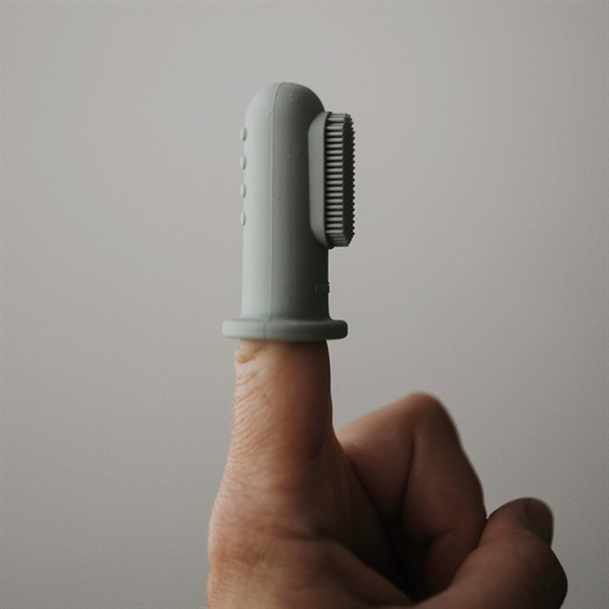 Mushie Finger Tandborste 2-pack Cambridge Blue/Shifting Sand