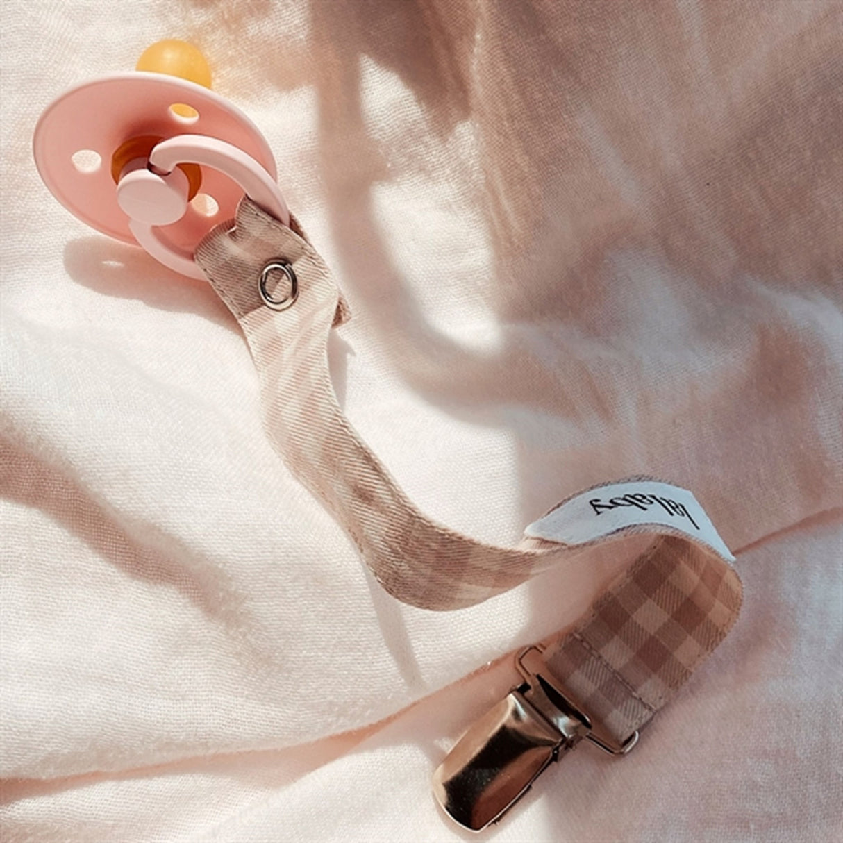 lalaby Beige Gingham Nappsnöre