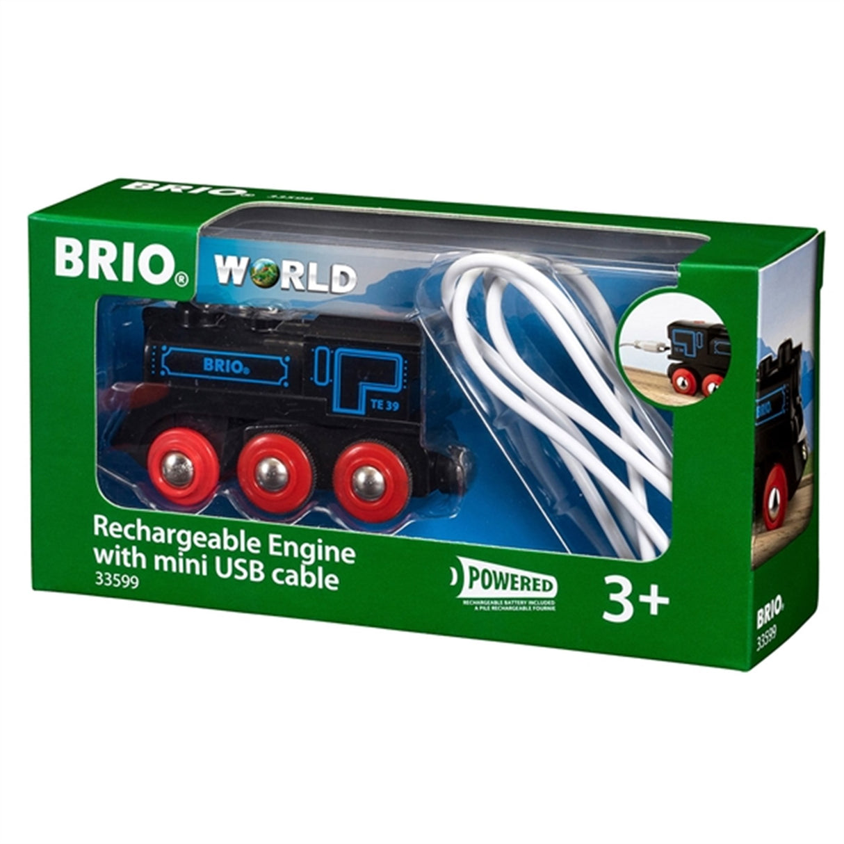 BRIO® Genopladeligt Lokomotiv m. Mini USB-kabel
