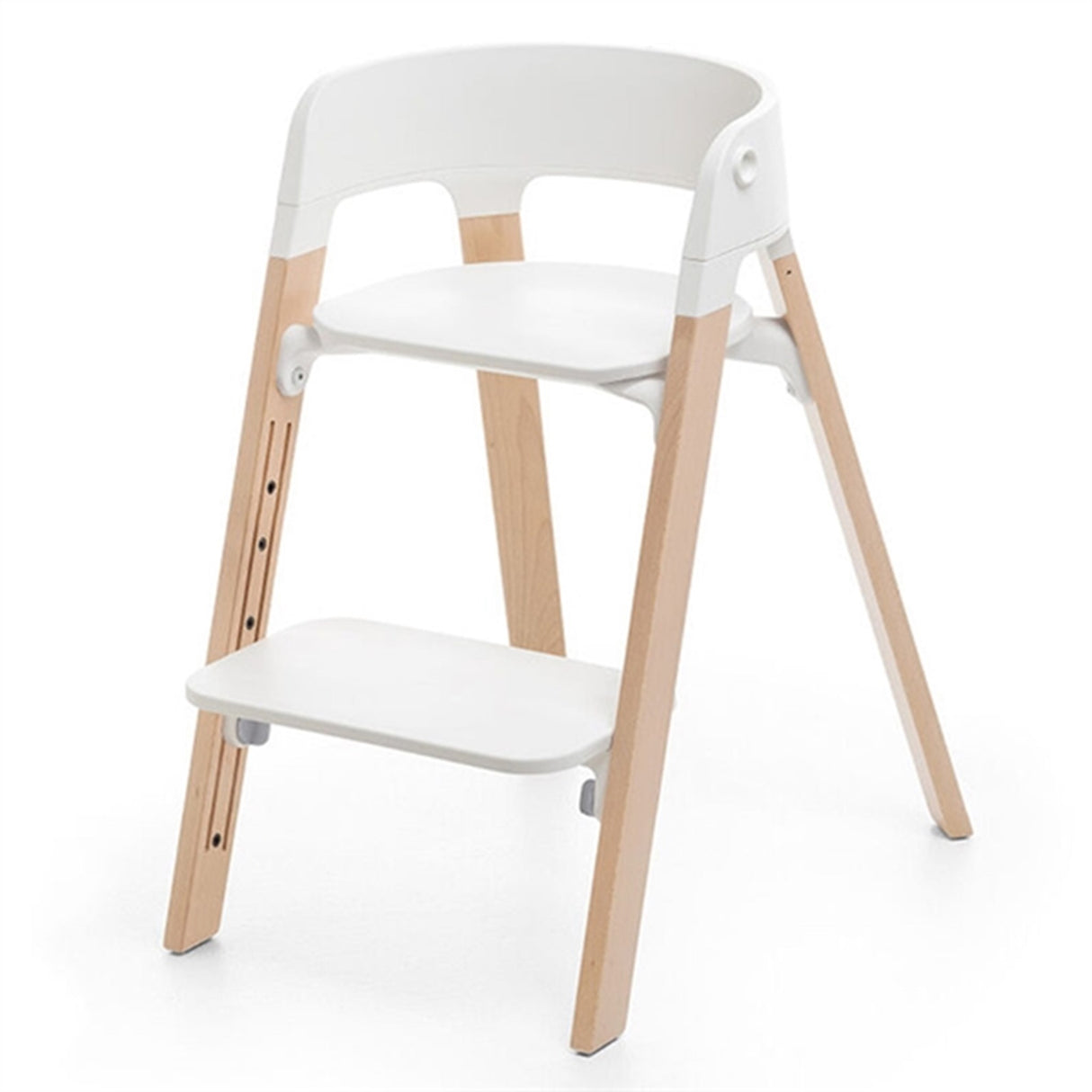 Stokke® Steps™ Chair White Natural inkl. Bouncer i White Deep Grey 4