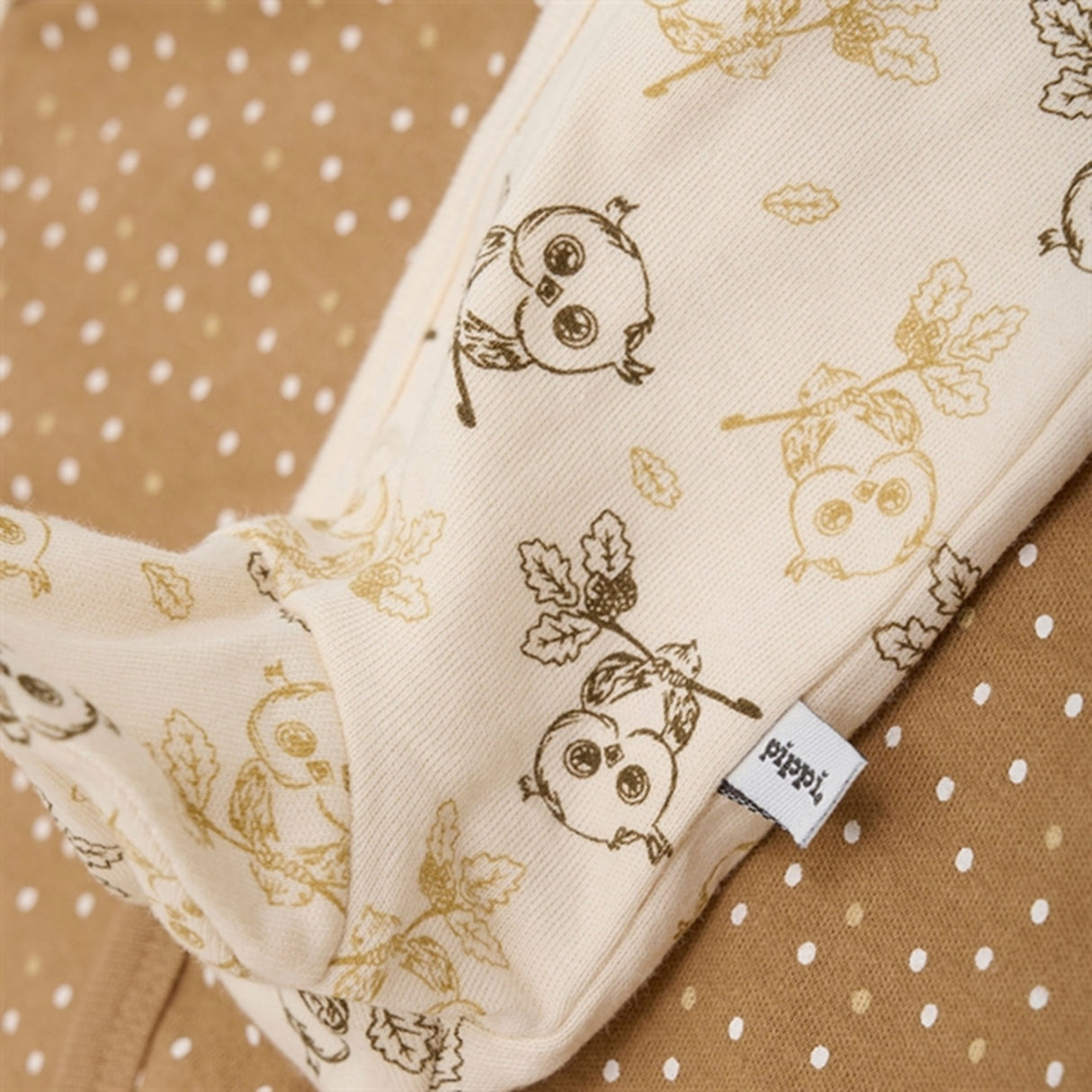 Pippi Nattdräkt m. Fötter och Knappar 2-Pack Whitecap Gray