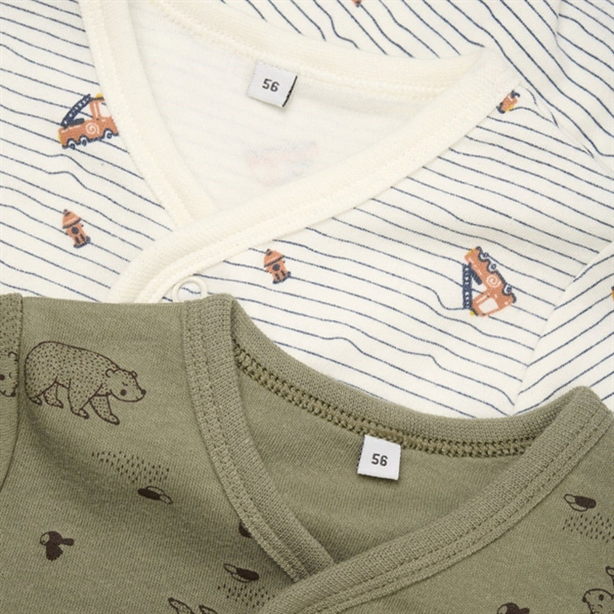 Pippi Nattdräkt med knapper 2-pack Deep Lichen Green