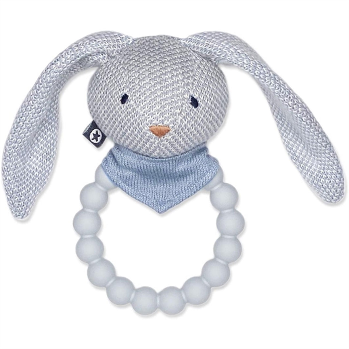 Smallstuff Stickad Rangle med Silikonisering Bunny Light Blue