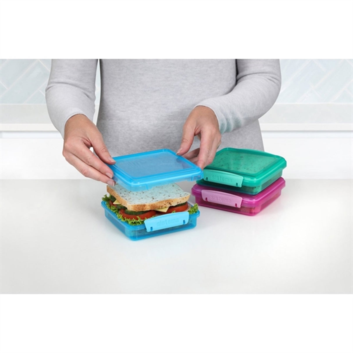Sistema Sandwich Box Lunchlåda 450 ml Lunch Mixed Pack 3-pak