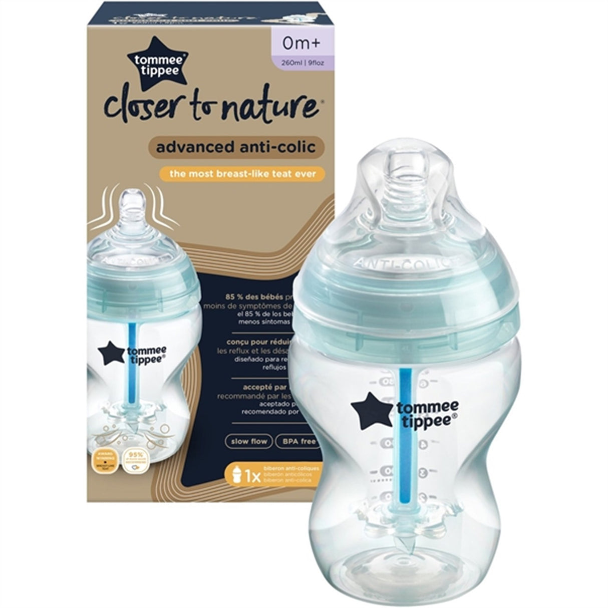 Tommee Tippee Nappflaska m/Värmeindikator - Anti-Kolik 260 ml