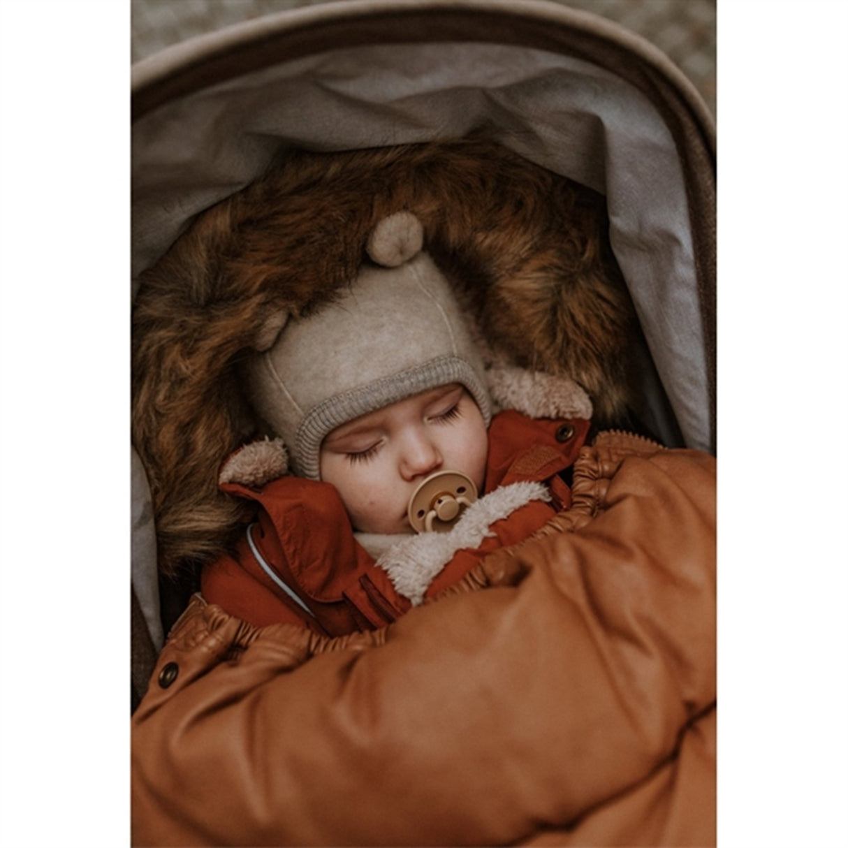 Mikk-Line Ull Elefanthatt med Ører Melange Offwhite