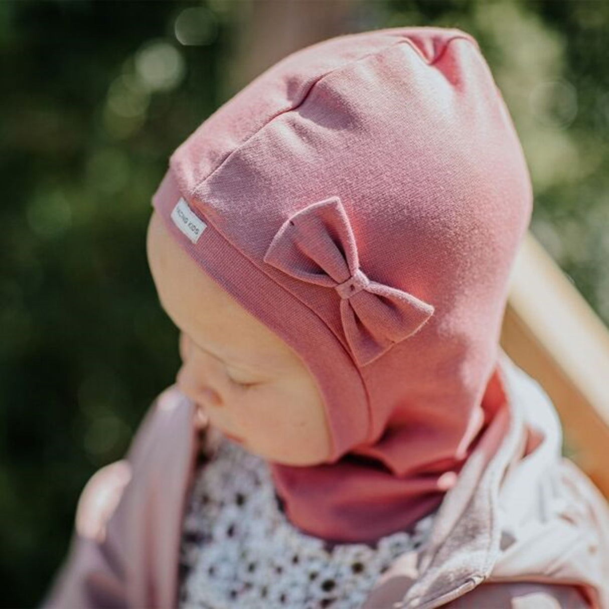 Racing Kids Rund Balaklava Bow 1-lager Light Rose