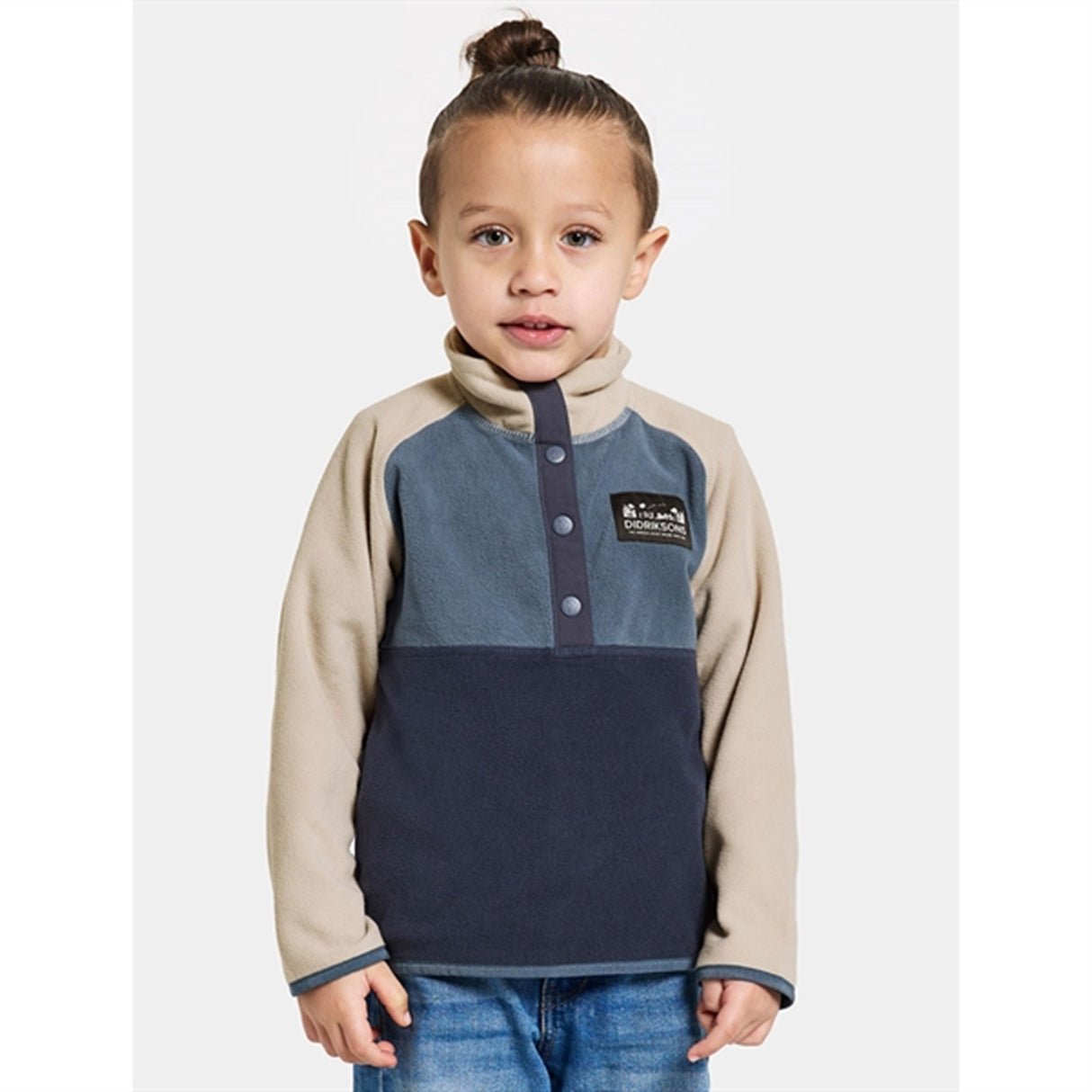 Didriksons Navy Monte Kids Fleece Jacka