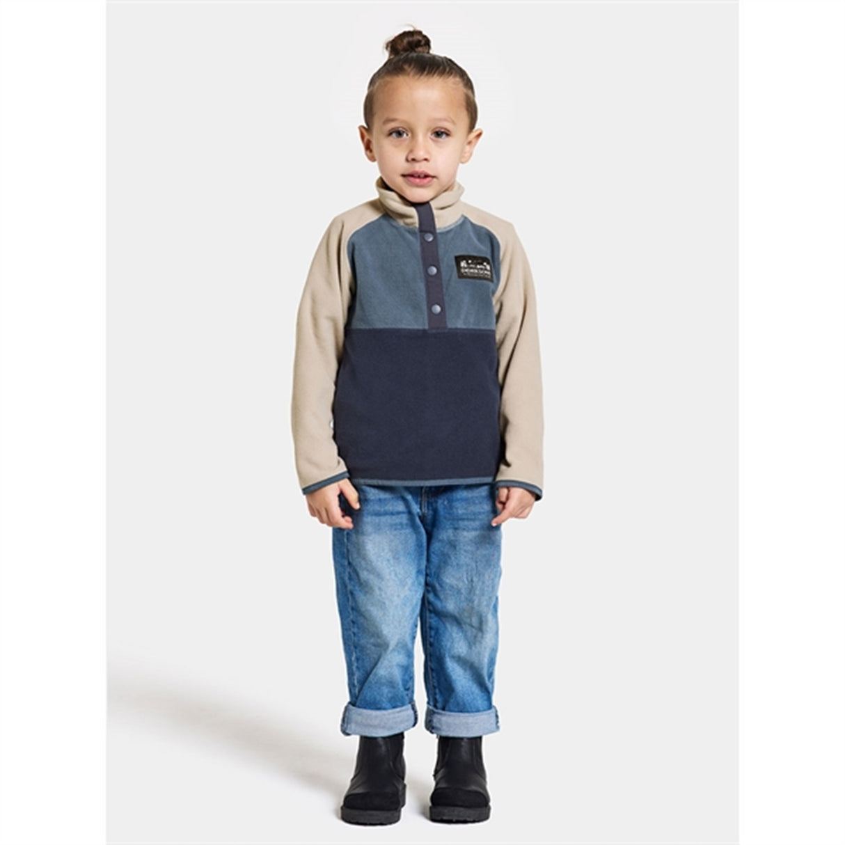 Didriksons Navy Monte Kids Fleece Jacka