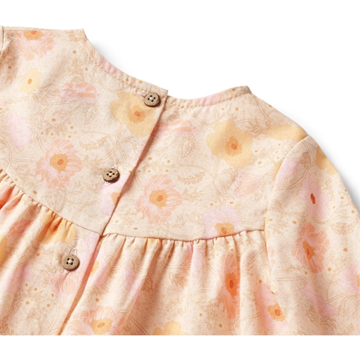 Wheat Alabaster Flower Bobbles Klänning Fenja