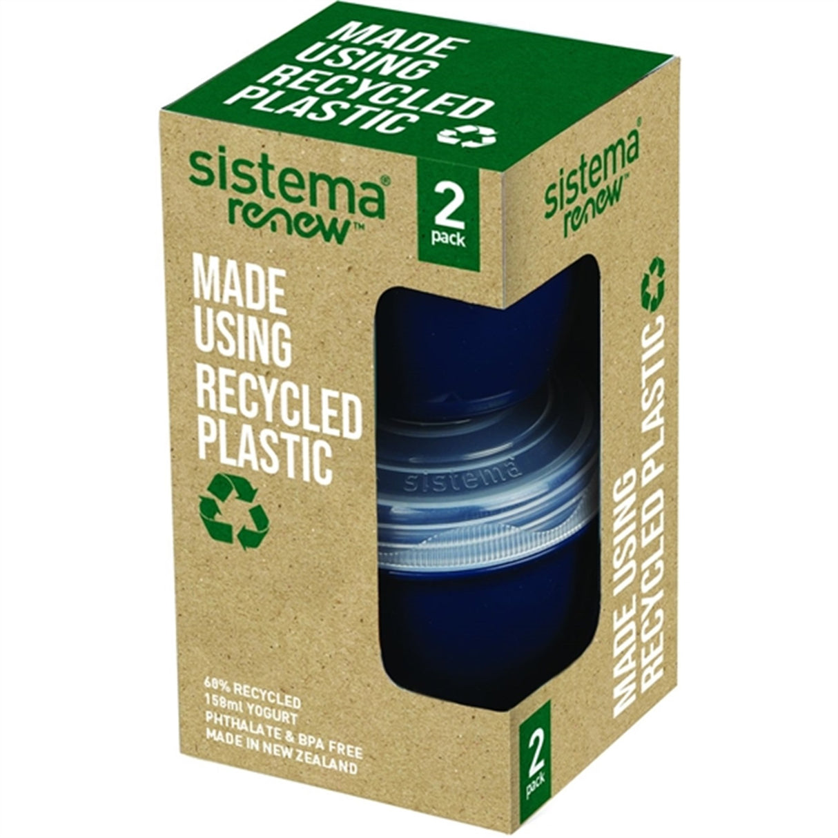 Sistema Renew To-Go Yoghurtbehållare 2-pack Blå