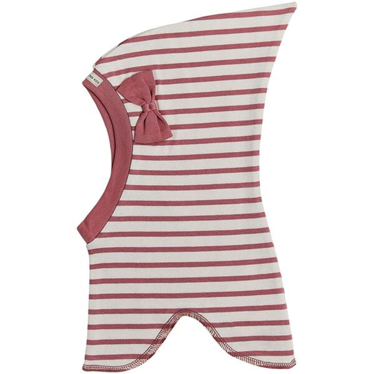 Racing Kids Balaklava Top Bow Stripe Ljusrosa / Vit