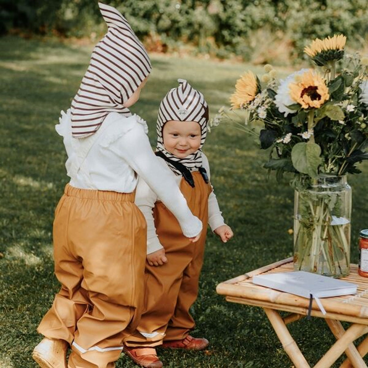 Racing Kids Balaklava Top Star Stripe Brun / Vit