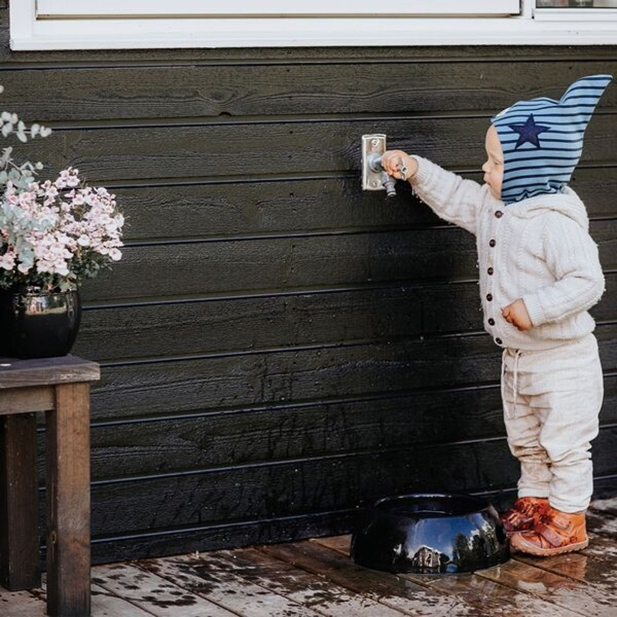 Racing Kids Balaklava Top Star Stripe Blue / Dark Navy