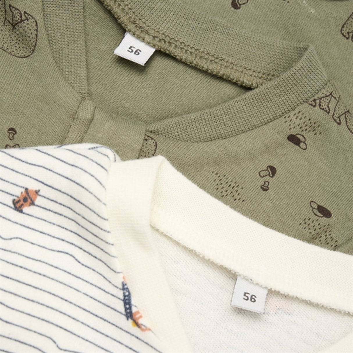 Pippi Nattdräkt med Dragkedja 2-pack Deep Lichen Green