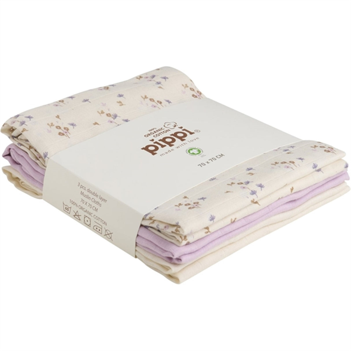 Pippi Ekologiske Tygblöjor 3-pack Burnished Lilac