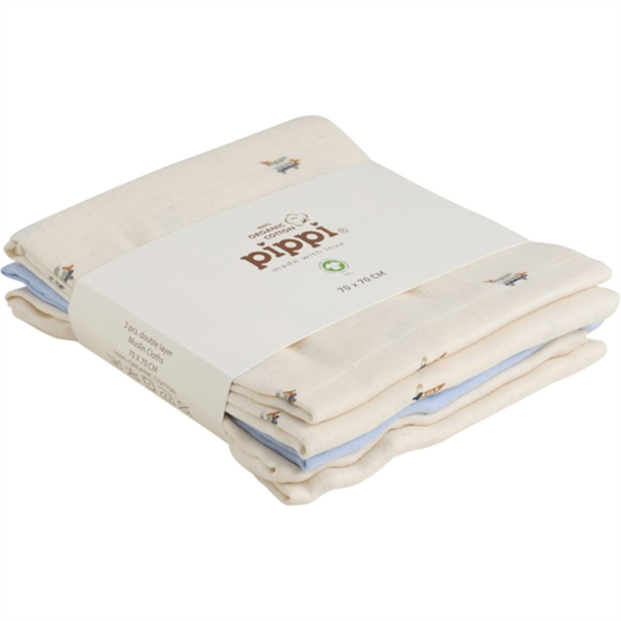 Pippi Ekologiske Tygblöjor 4-pack Celestial Blue