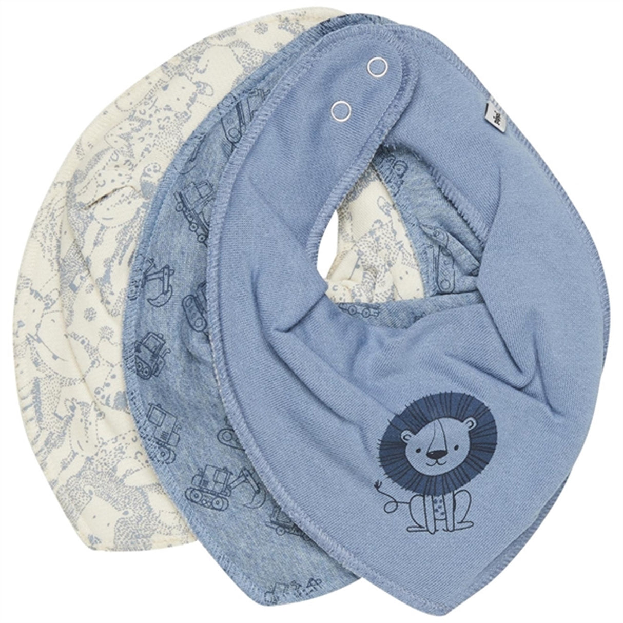 Pippi Bandana Haklapp 3-pack Ashley Blue Melange