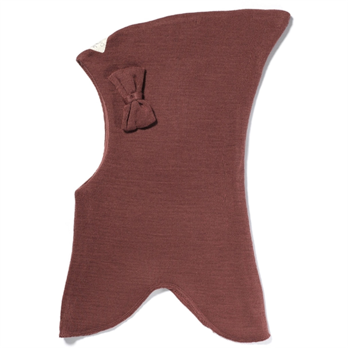 Racing Kids Top Balaklava Ull/Bomull m. Rosett 3-lags Dark Rose