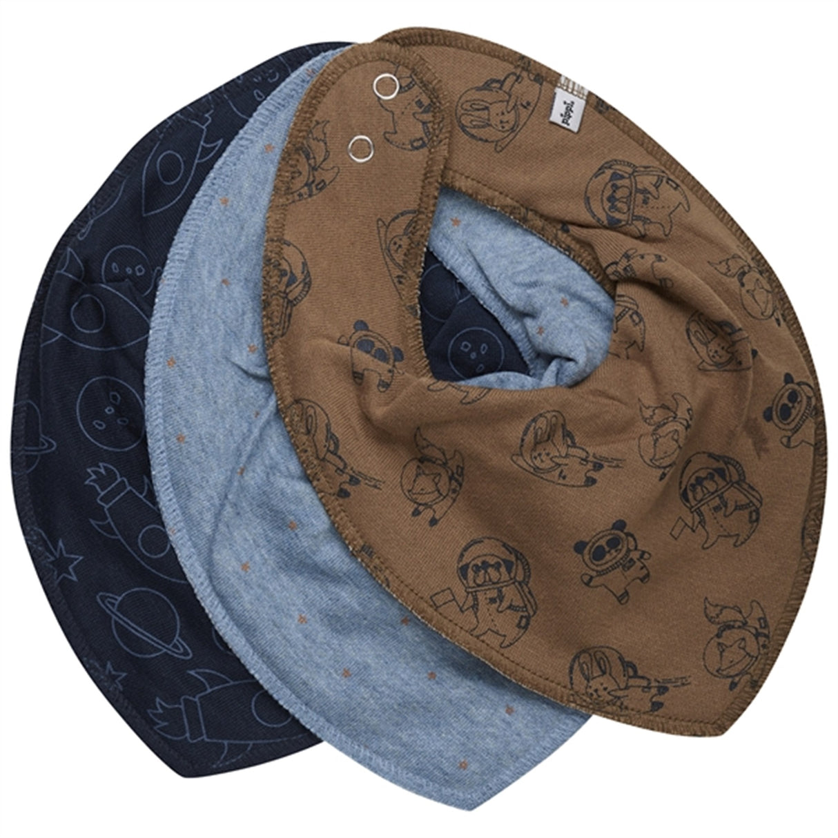 Pippi Bandana Haklapp 3-pack Ashley Blue