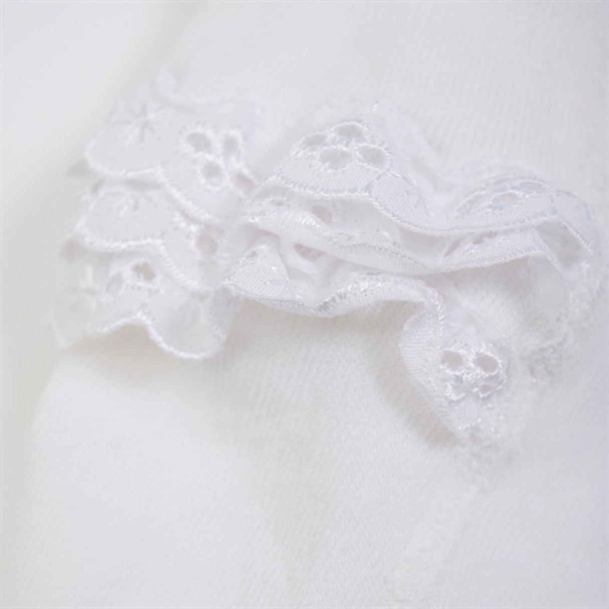 Minymo White Strømpebukser m. Blonder NOOS