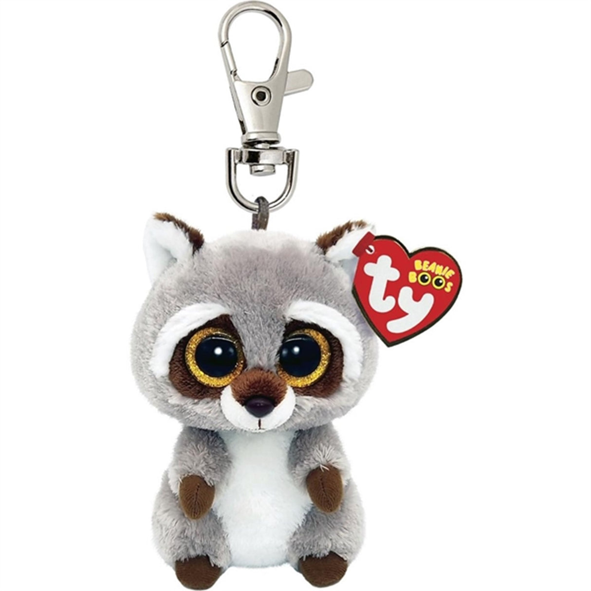 TY Beanie Boos Oakie - Gray Tvättbjörn Clip